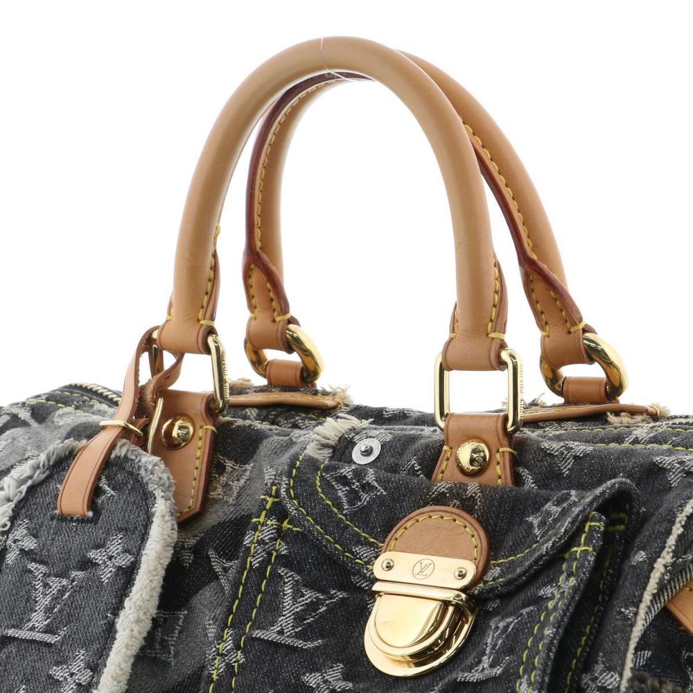 Louis Vuitton Black Denim Patchwork 30 Handbag Sp… - image 3